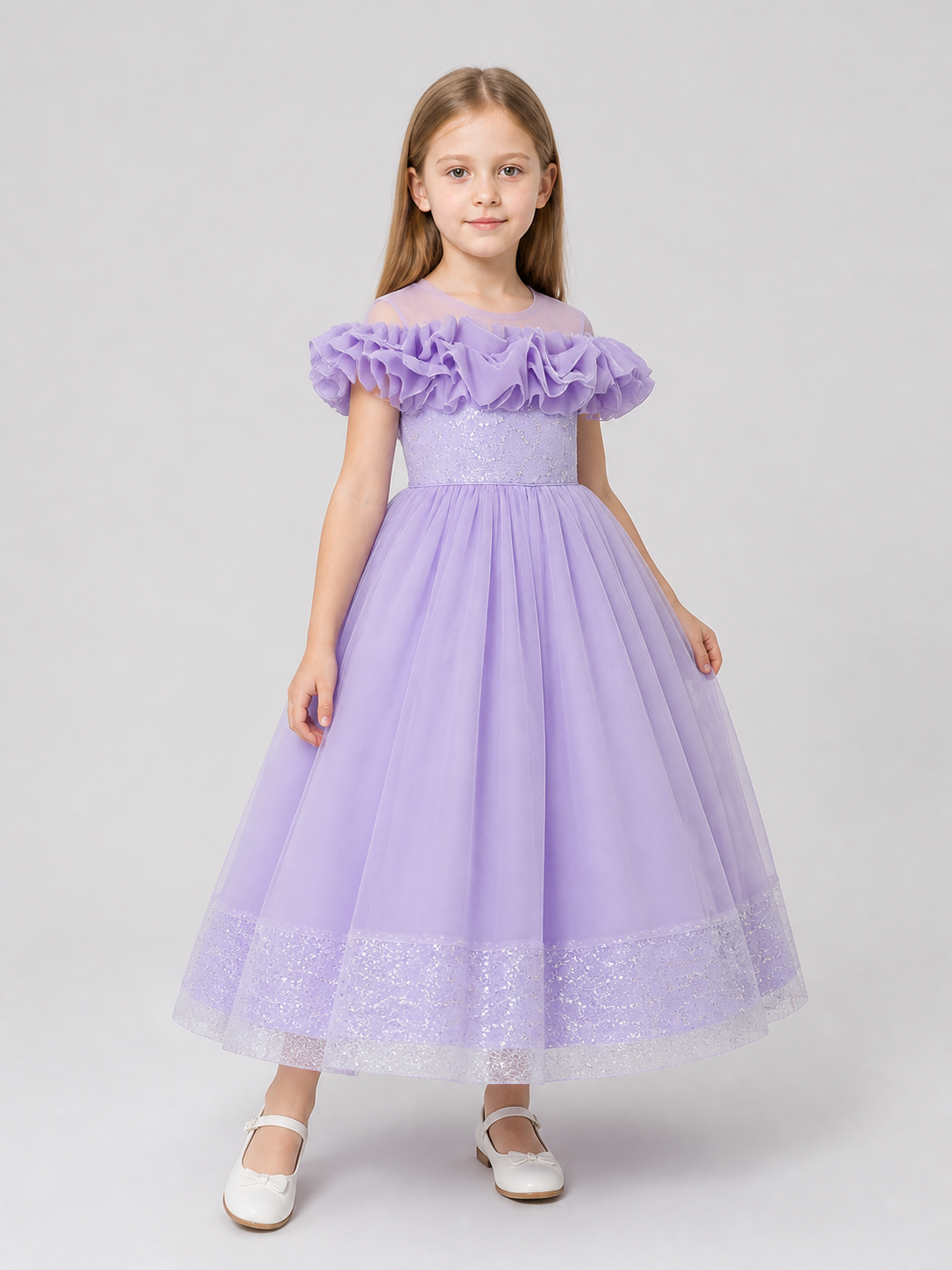 Long, full-length dress made of sequin mesh fabric Costume Dresses detail 2