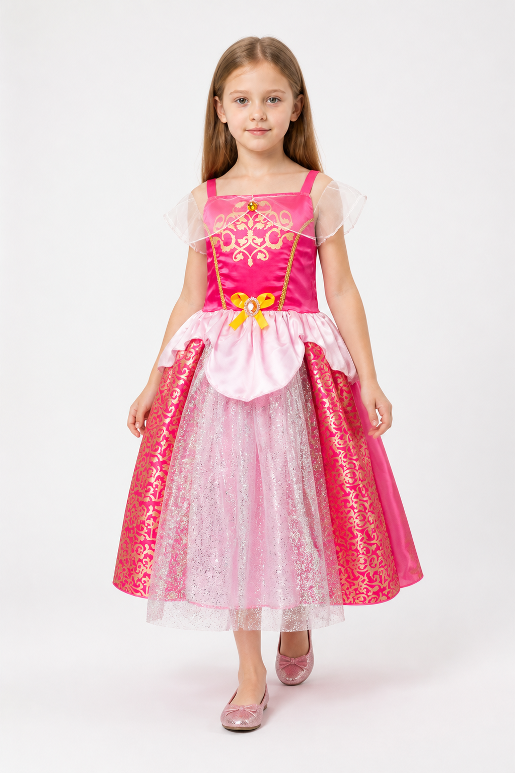 Puffy Princess Dress with Gold Decoration Costume Dresses detail 2