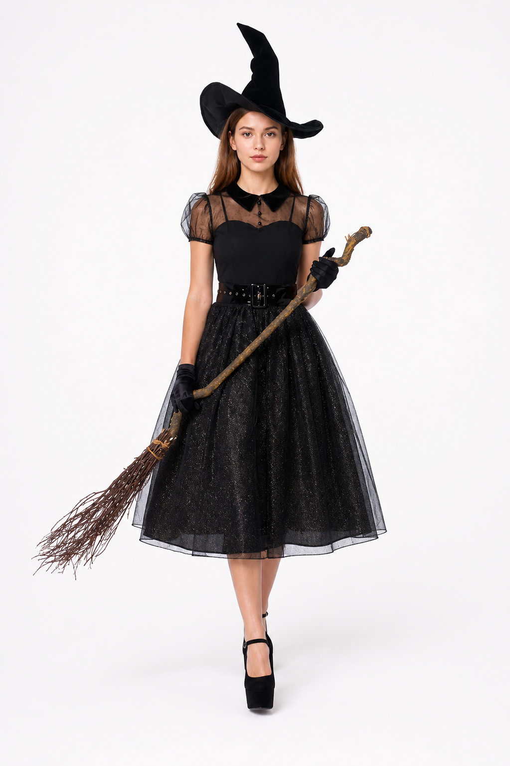 Cosplay Costume with Black Dress and Hat Costume Dresses detail 2
