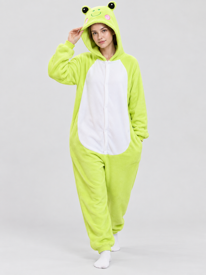 Frog Hooded Pajama Jumpsuit