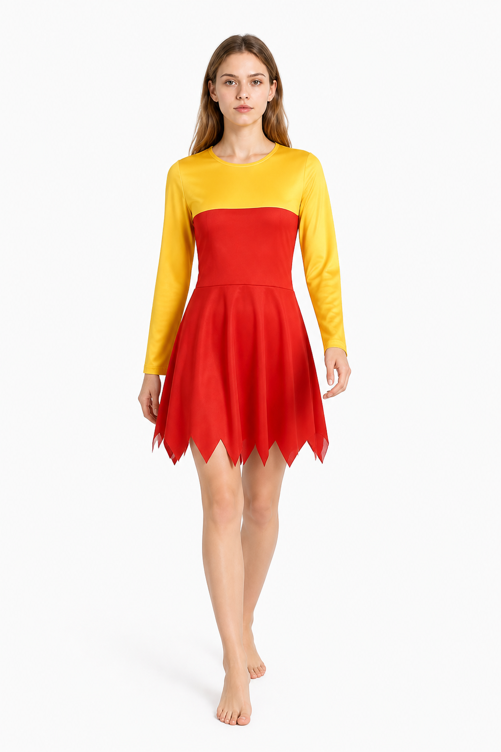 The Simpsons Cosplay Costume, Red and Yellow Dress Costume Dresses detail 2