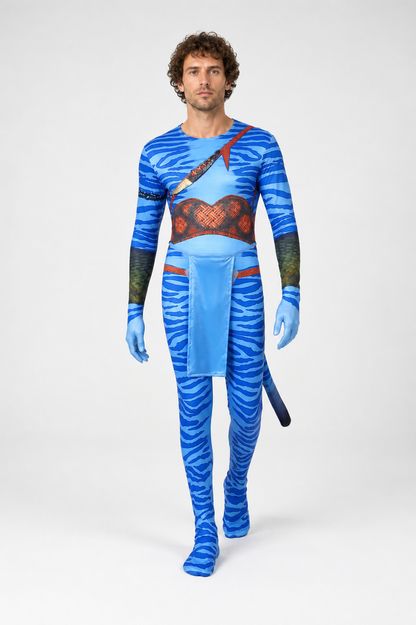Avatar Cosplay Jumpsuit with Long Tail Costumes detail 2