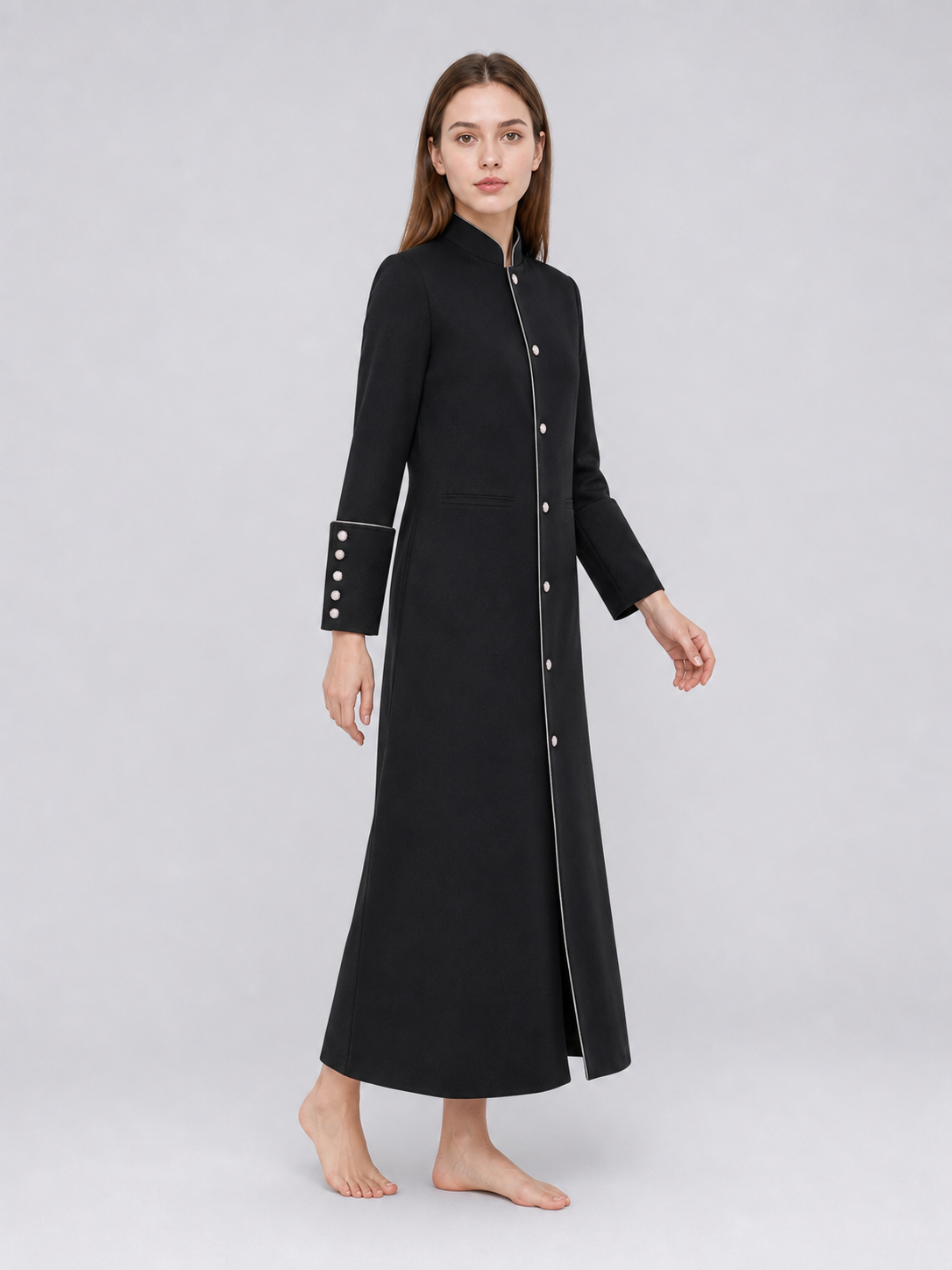 Long Black Coat for Medieval Cosplay