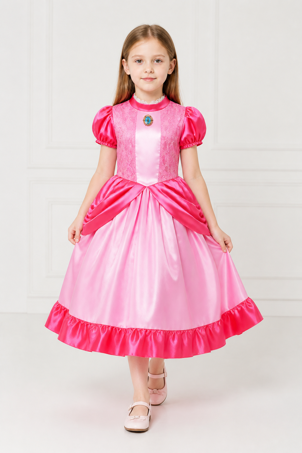 Princess Dress with a Full Skirt and Short Sleeves Costume Dresses detail 2