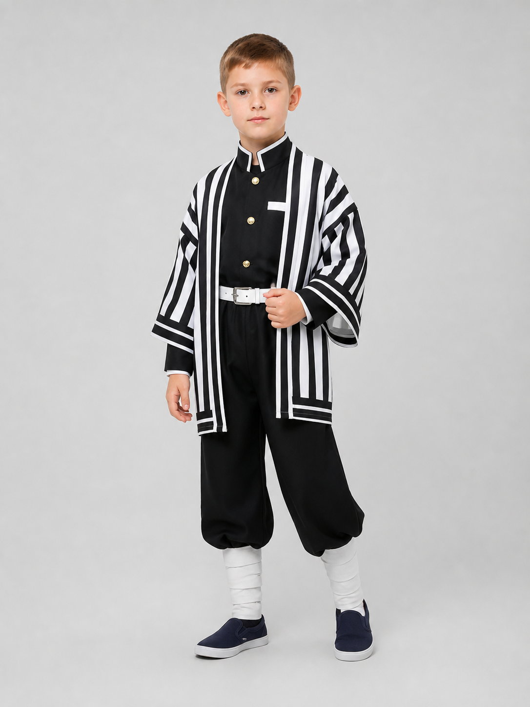 Anime Cosplay Costume, Striped Jacket, Belt, and Pants Costumes detail 2