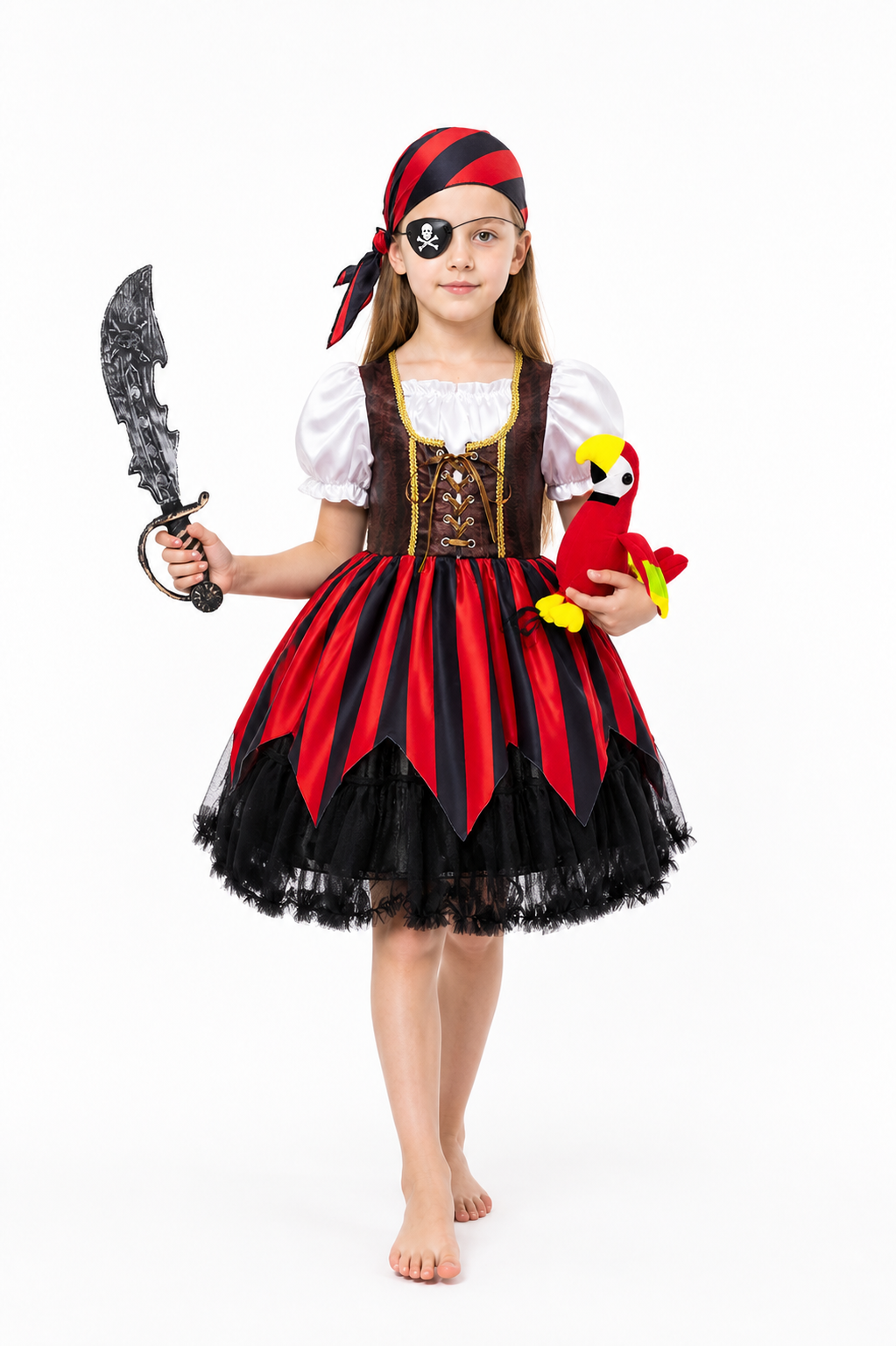 Pirate Costume with Striped Skirt and Accessories Costume Accessories detail 2
