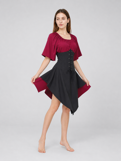 Gothic-Style Costume Dress with Corset Panel