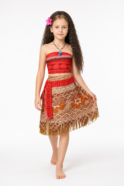 Kids' Moana Halloween Costume with Dress and Accessories Costume Dresses detail 2