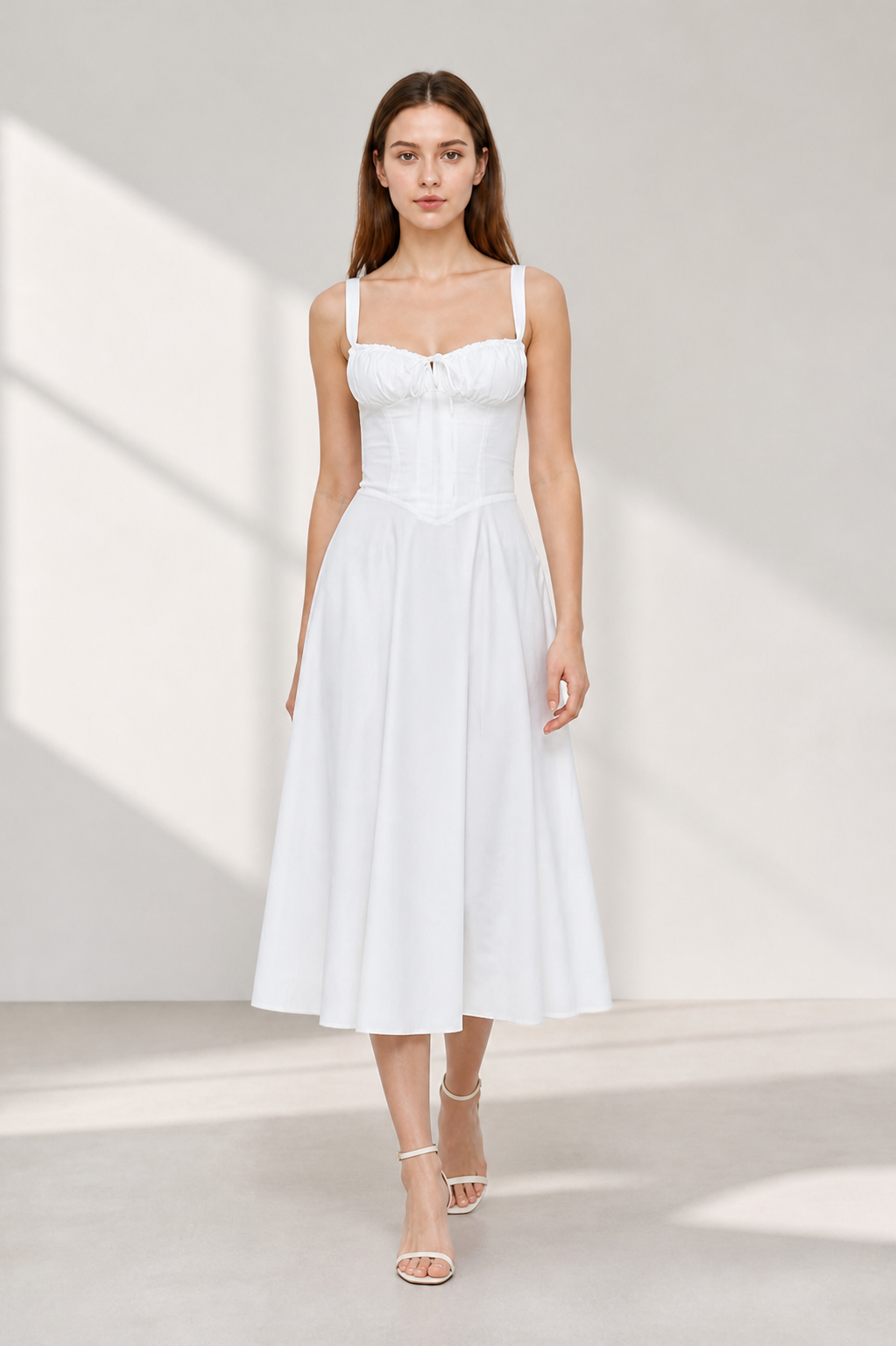 Strappy Midi Dress with a Gathered Bodice Costume Dresses detail 2