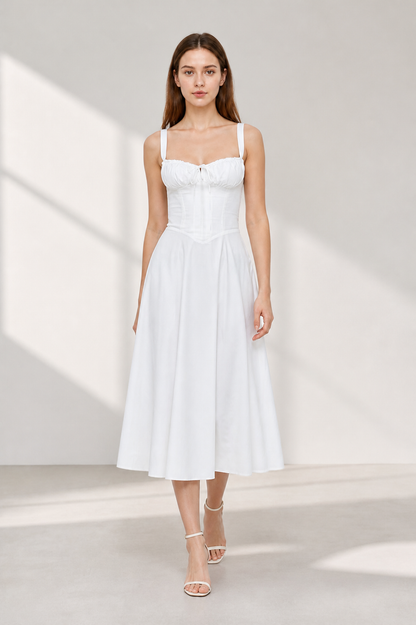 Strappy Midi Dress with a Gathered Bodice Costume Dresses detail 2