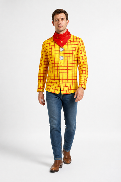 Woody Shirt with Red Plaid Print and Neckerchief product detail 2