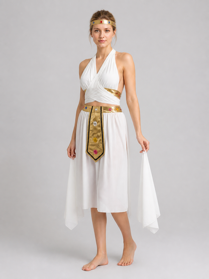 Cleopatra Costume with a Gold Belt and Colorful Stones Costumes detail 2