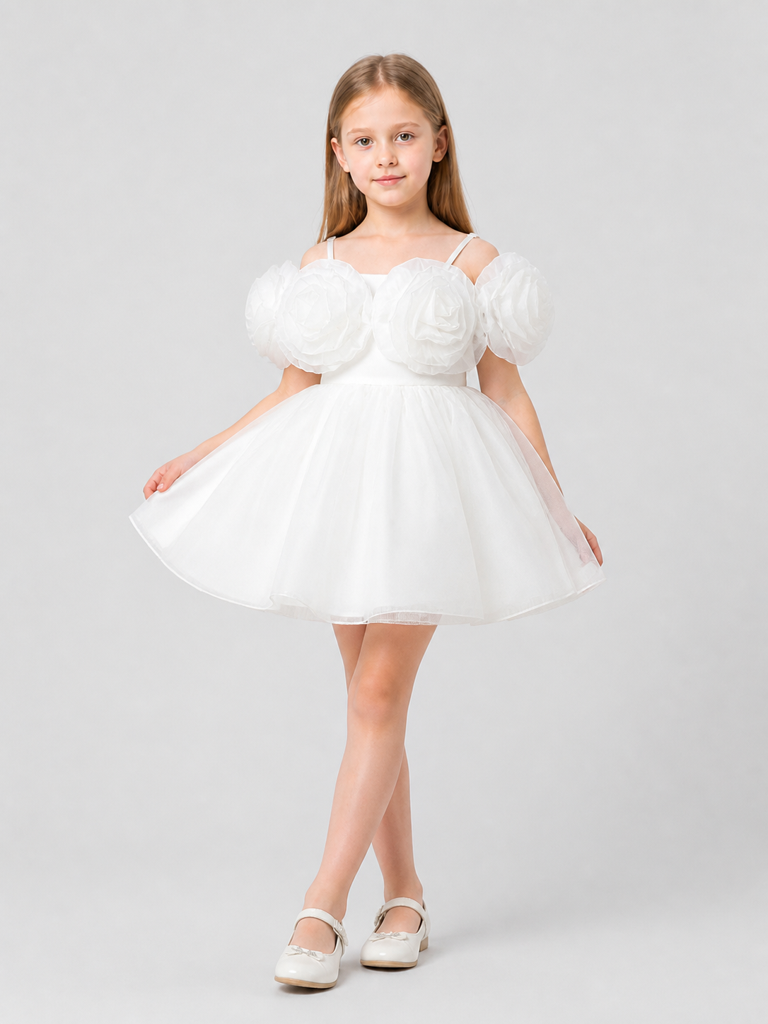 Princess Dress with Rose and Full Skirt for Performances Costume Dresses detail 2