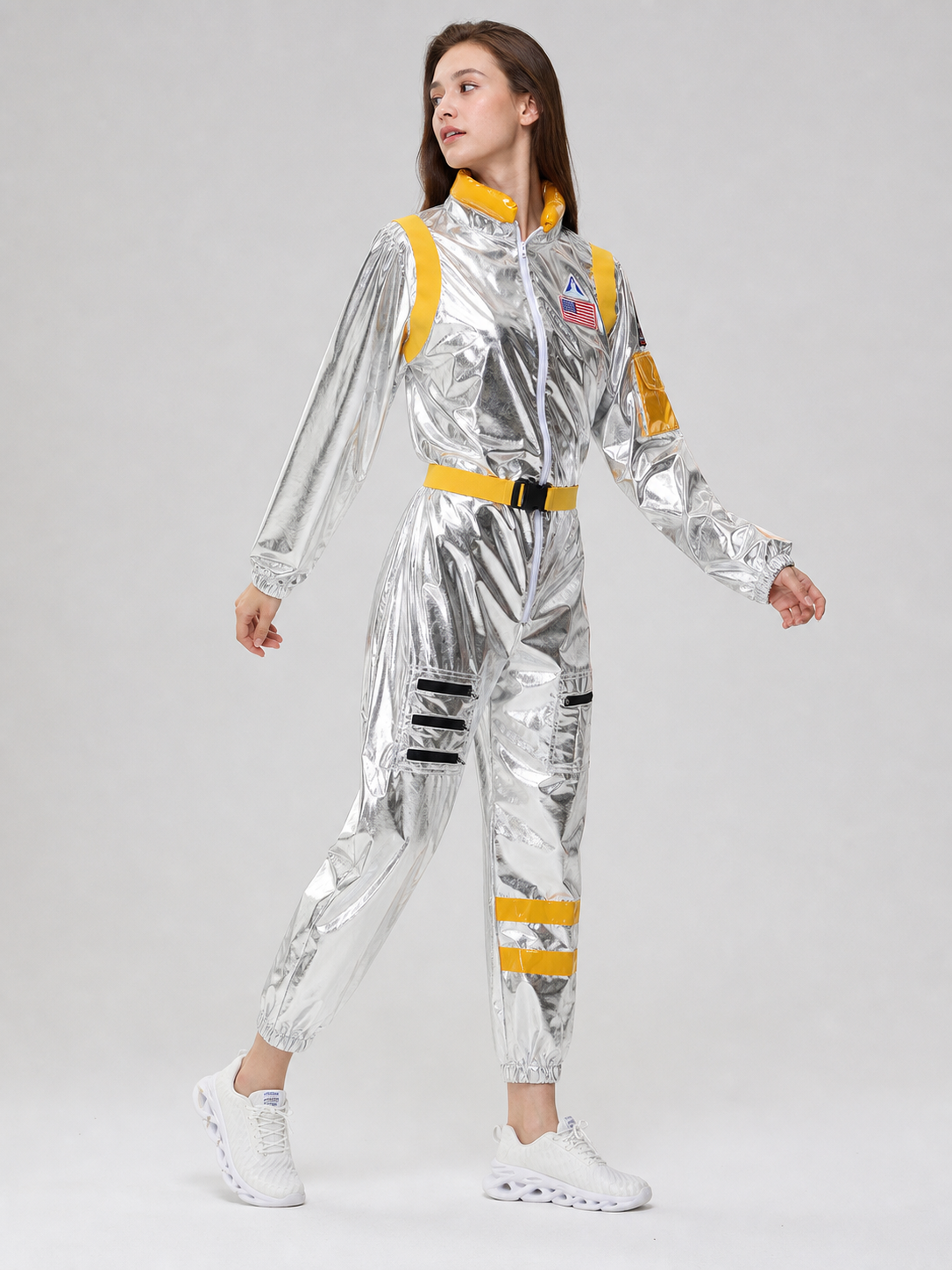 One-Piece Astronaut Costume with Patches and Visor Costumes detail 2