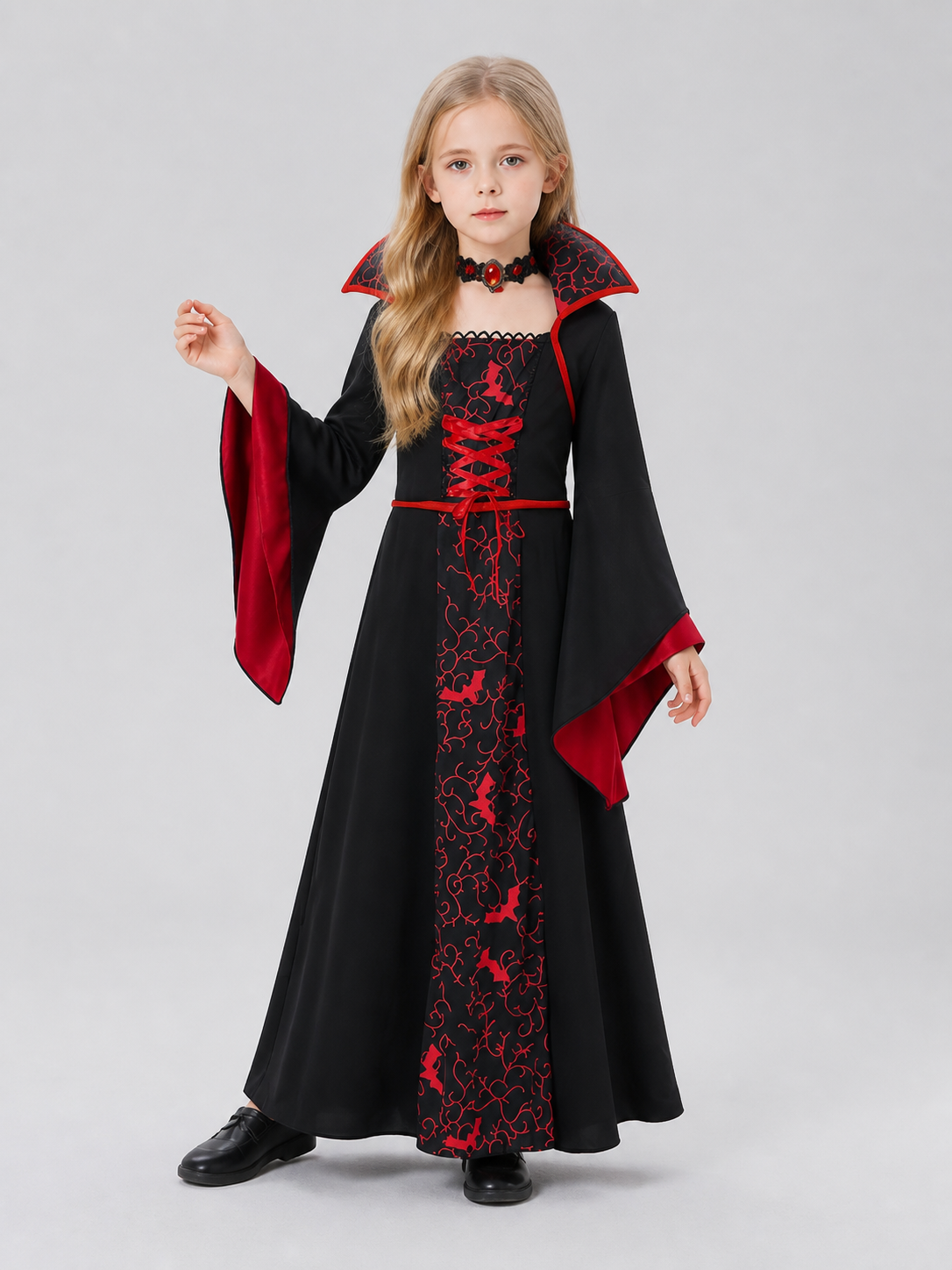 Children's Vampire Halloween Costume with Dress and Necklace Costume Dresses detail 2