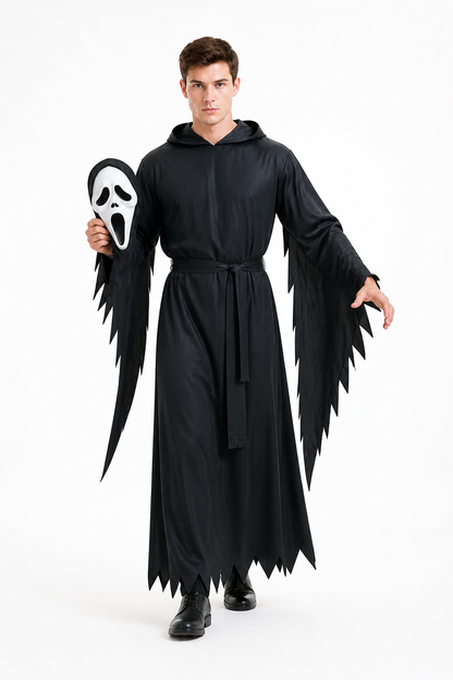 Hooded Ghost Costume with Mask for Halloween Costume Masks detail 2