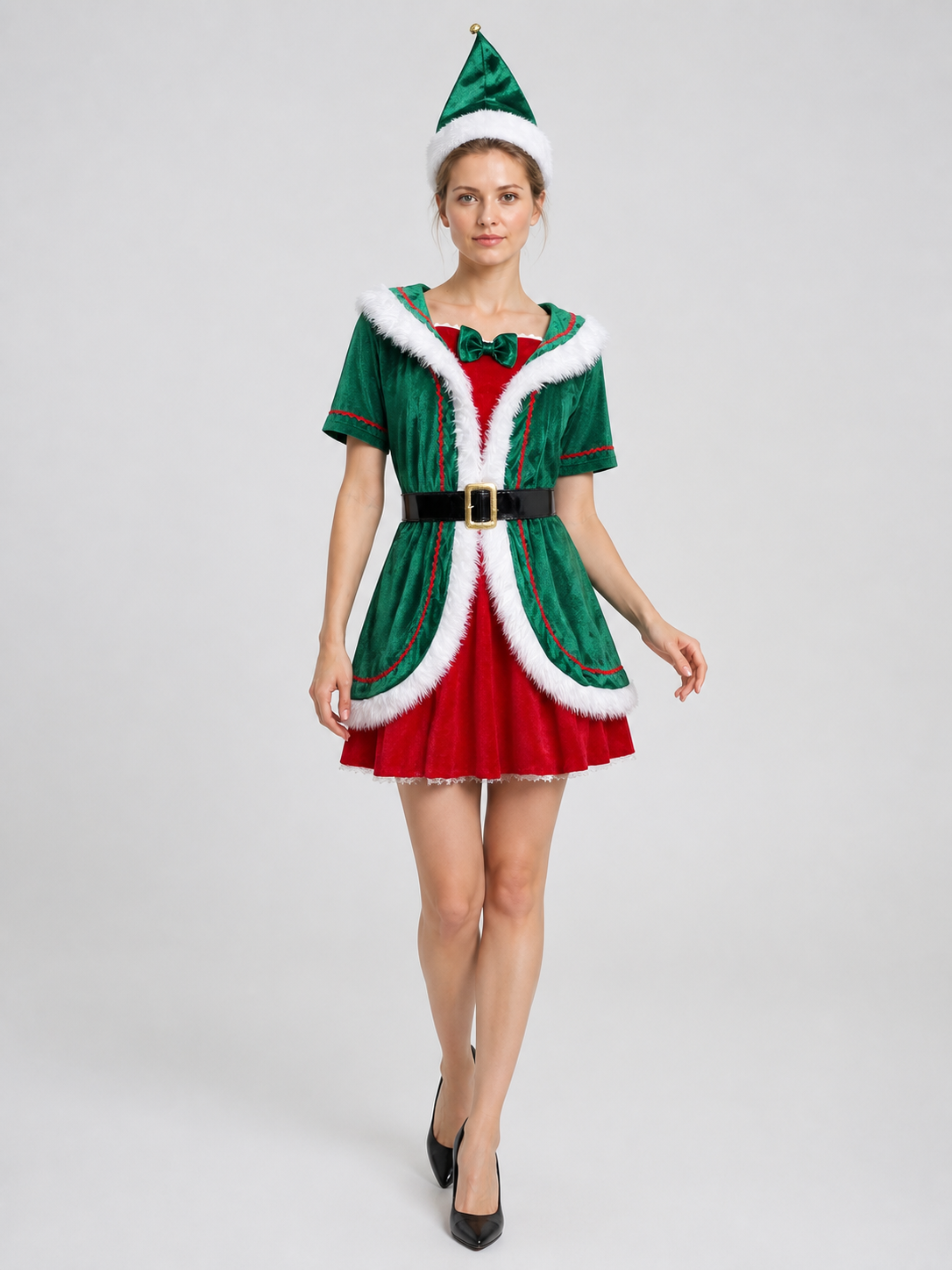 Christmas Elf Costume, Dress with Hat Costume Dresses detail 2