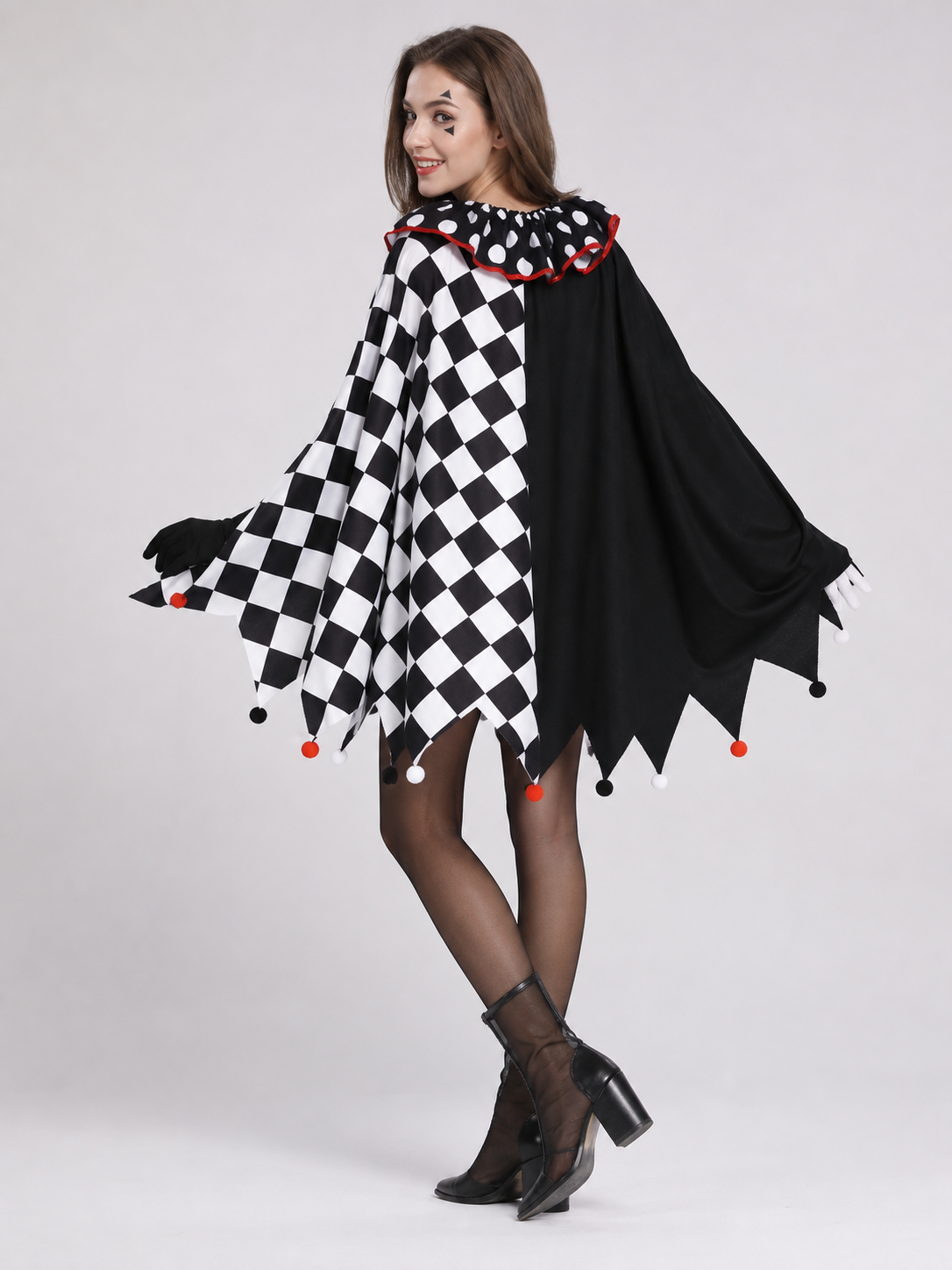 Theatrical Plaid Cloak Costume for Cosplay