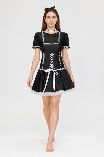 Gothic Lace Dress Set with Accessories Costume Dresses detail 2