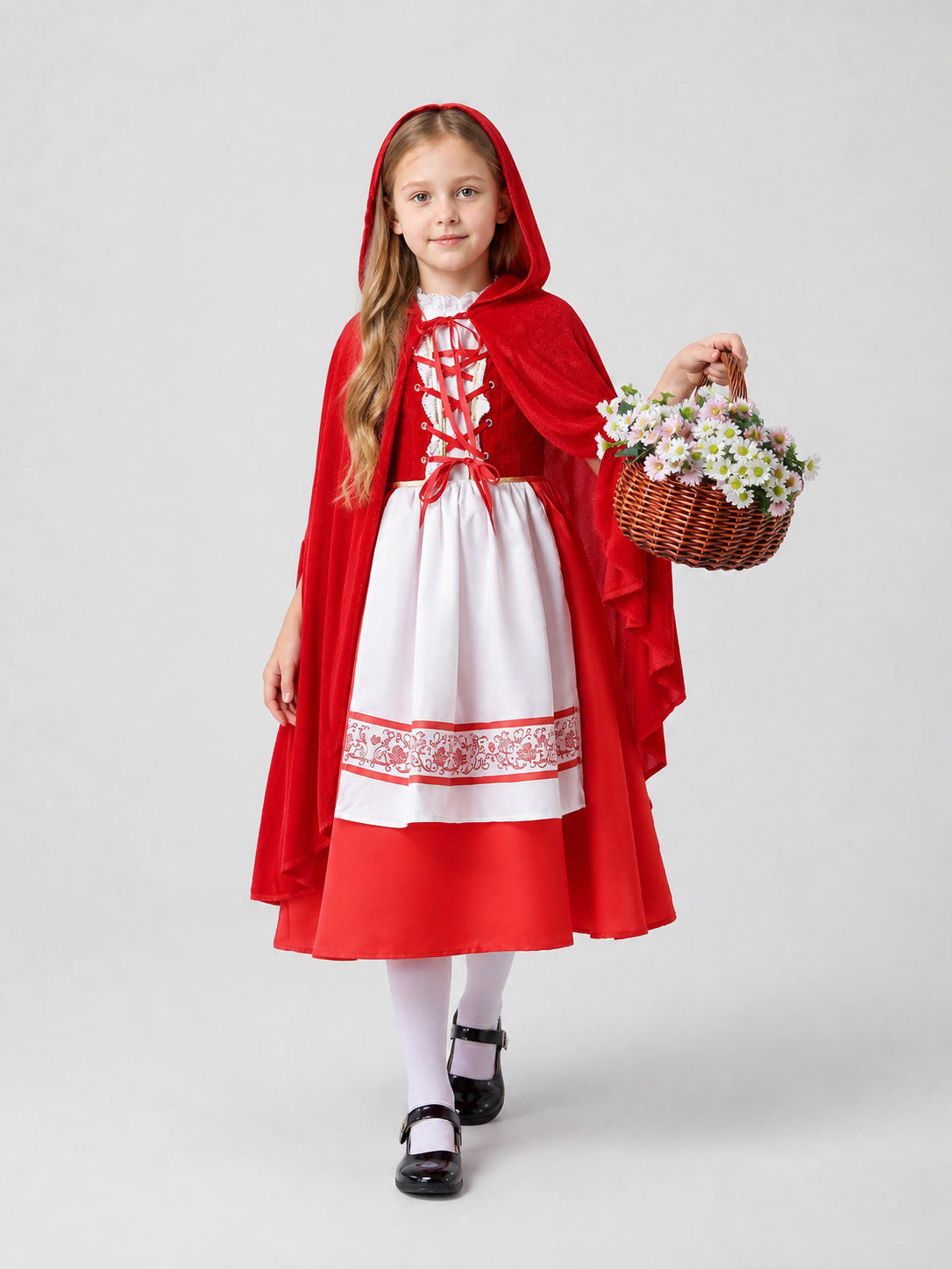 Children's Little Red Riding Hood Costume: Dress and Cape Costume Dresses detail