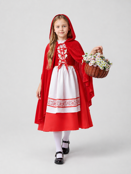 Children's Little Red Riding Hood Costume: Dress and Cape Costume Dresses detail