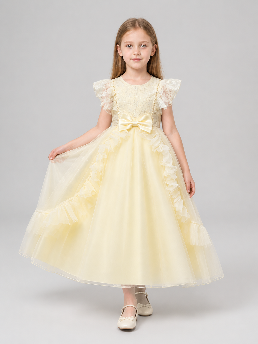 Full-Length Princess Dress with a Lace Bodice Costume Dresses detail 2