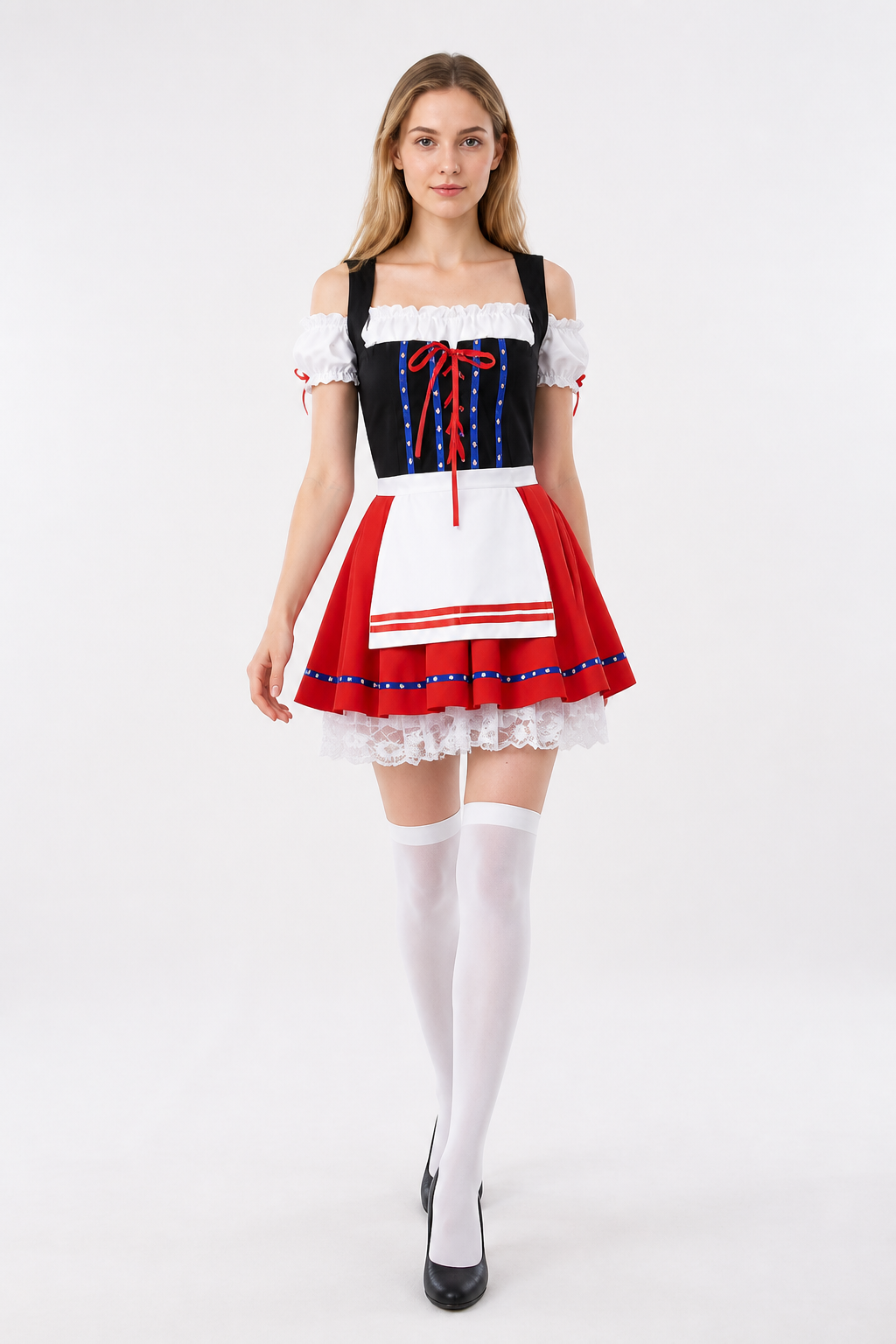 Bavarian-Style Dress with Apron Front Detail Costume Dresses detail 2