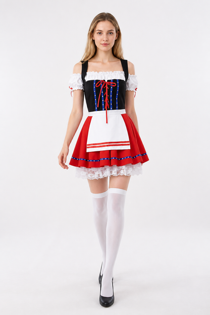Bavarian-Style Dress with Apron Front Detail Costume Dresses detail 2