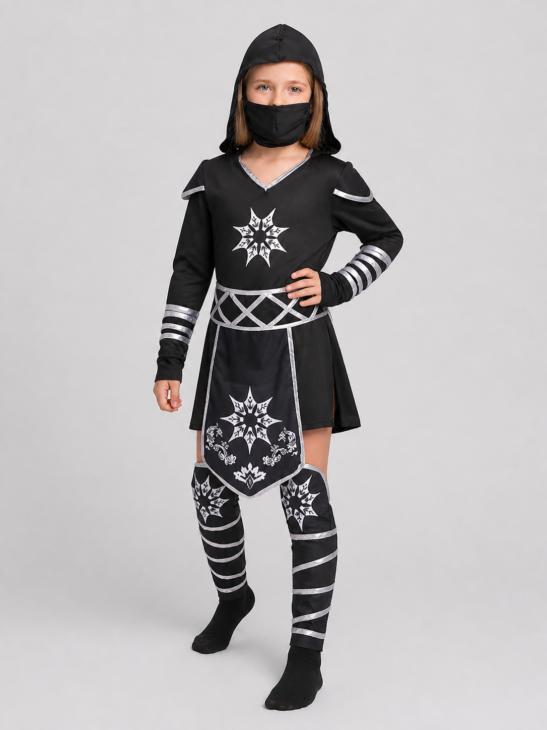 Black Ninja Costume for Cosplay and Halloween Costumes detail 2