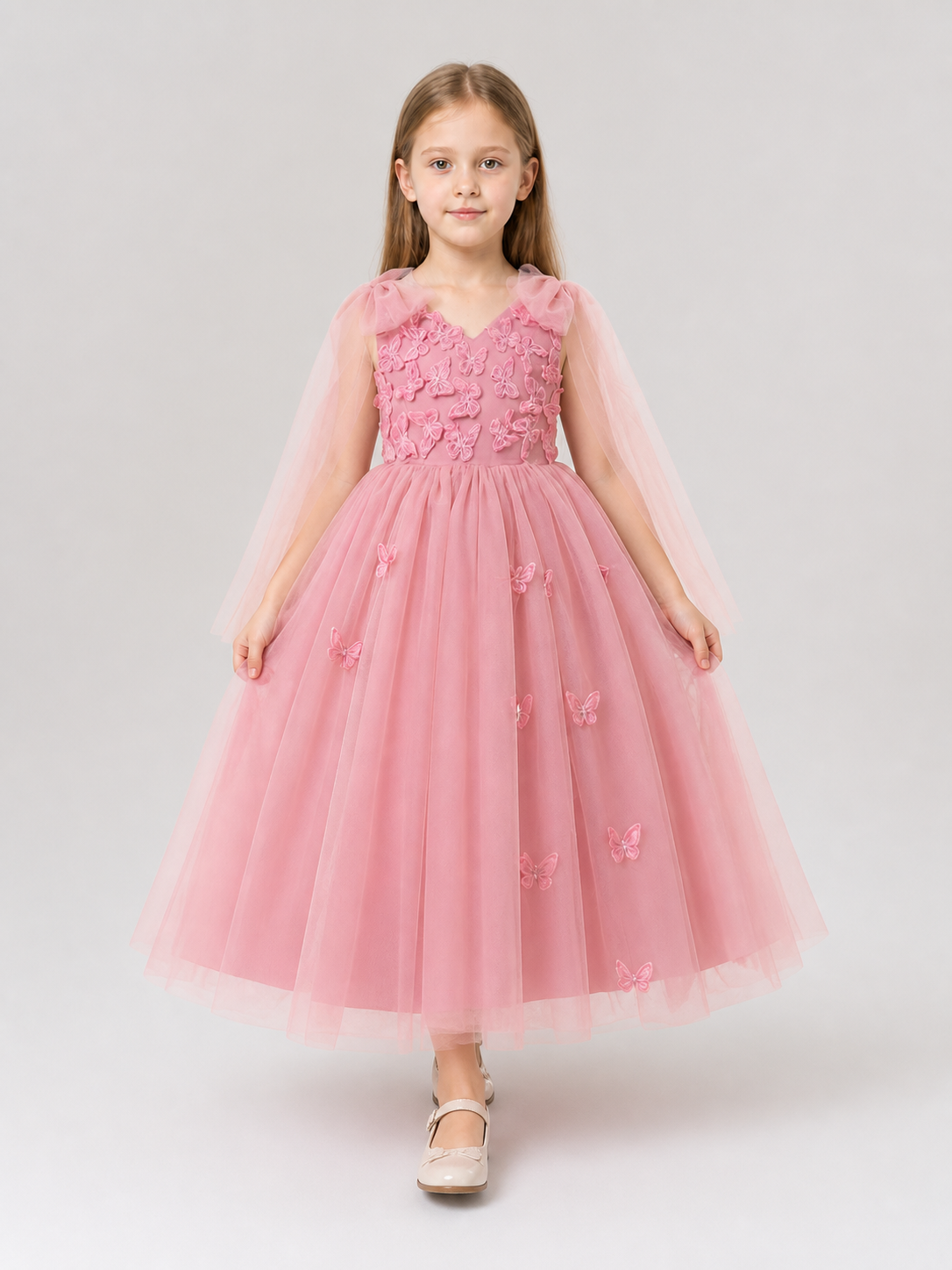 Festive Dress with Butterfly Embroidery and a Full Skirt Costume Dresses detail 2