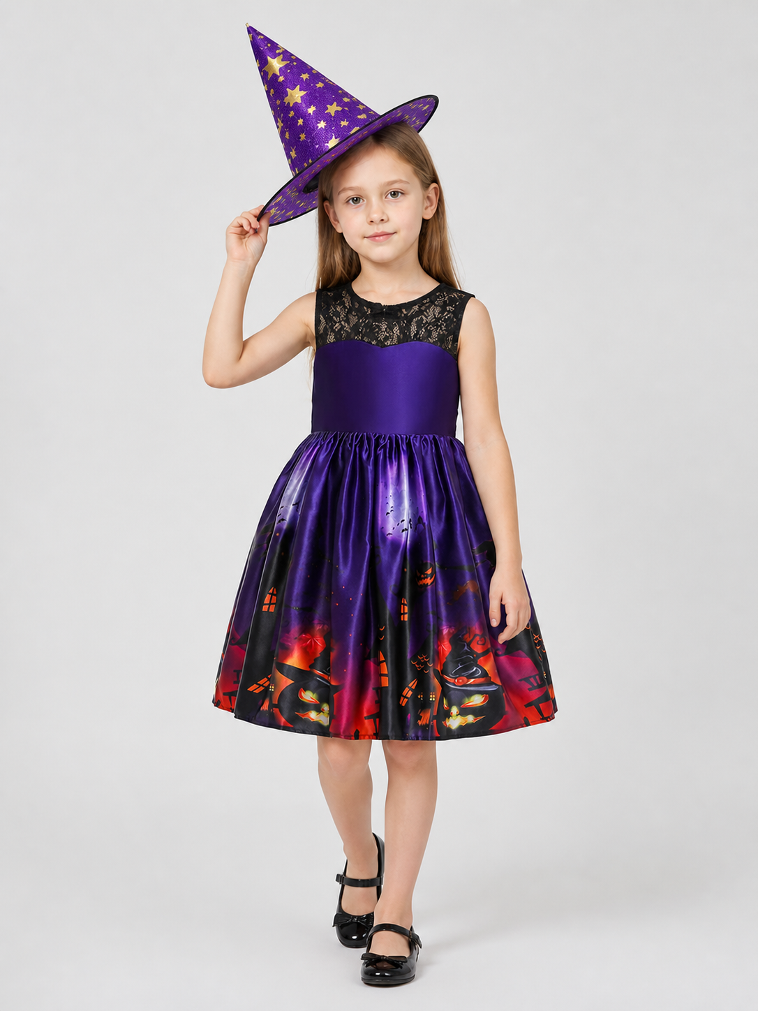 Witch Costume Dress with Hat, Halloween Costume Dresses detail 2