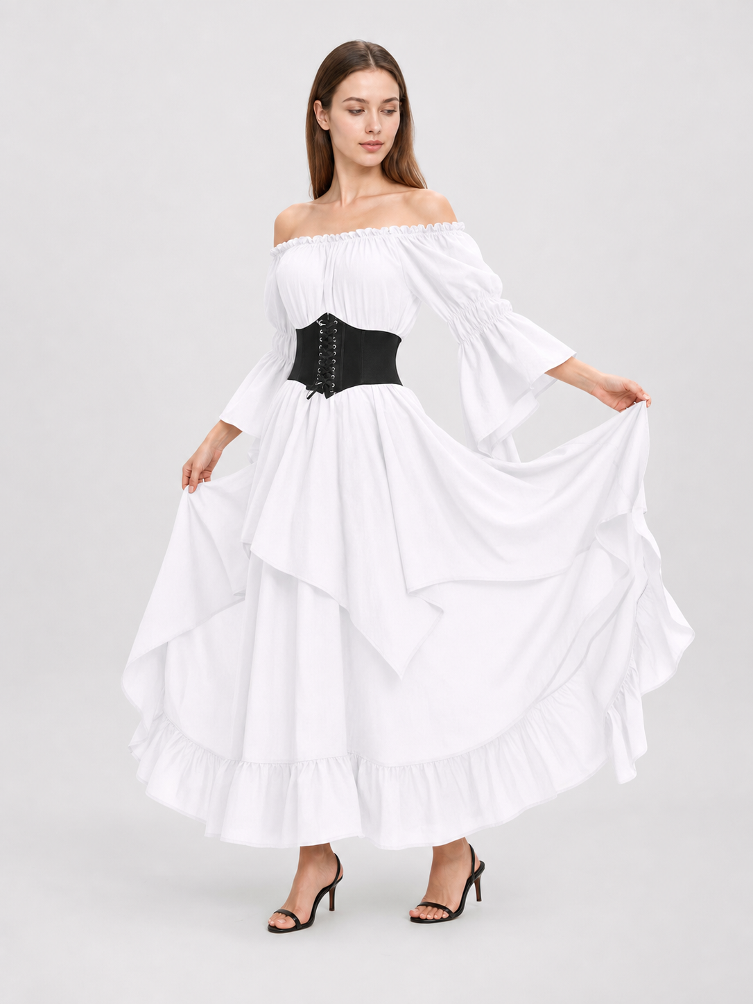 Medieval Maxi Dress with Corset Panel