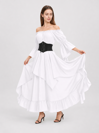 Medieval Maxi Dress with Corset Panel