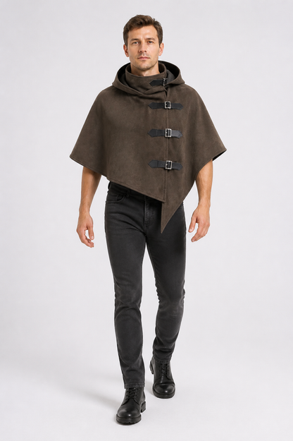 Halloween Hooded Cloak with an Asymmetrical Hem Costume Capes detail 2