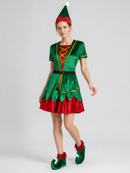 Christmas Elf Costume — Green Dress and Hat product detail 2
