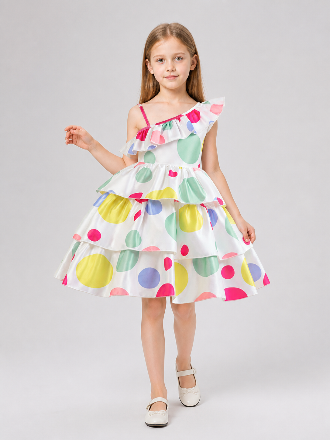 Polka Dot Tutu Party Dress with Ruffles