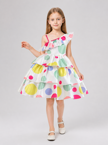 Polka Dot Tutu Party Dress with Ruffles