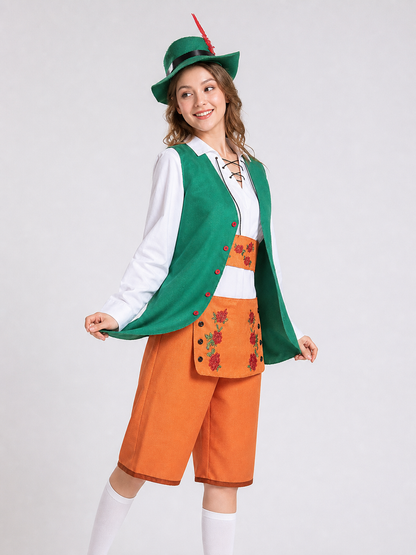 Bavarian-Style Carnival Costume with Hat