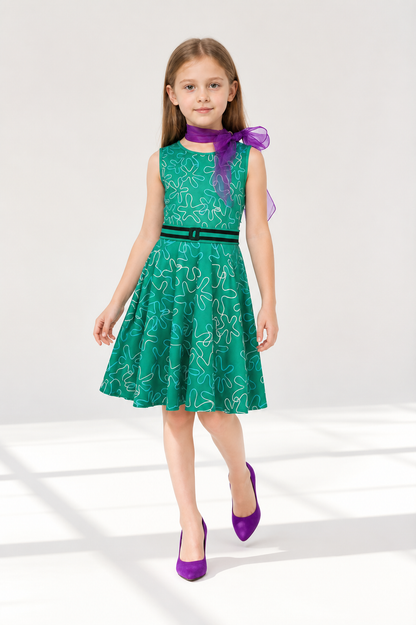 Inside Out 2 Cosplay Costume: Dress with Scarf for Children Costume Dresses detail 2