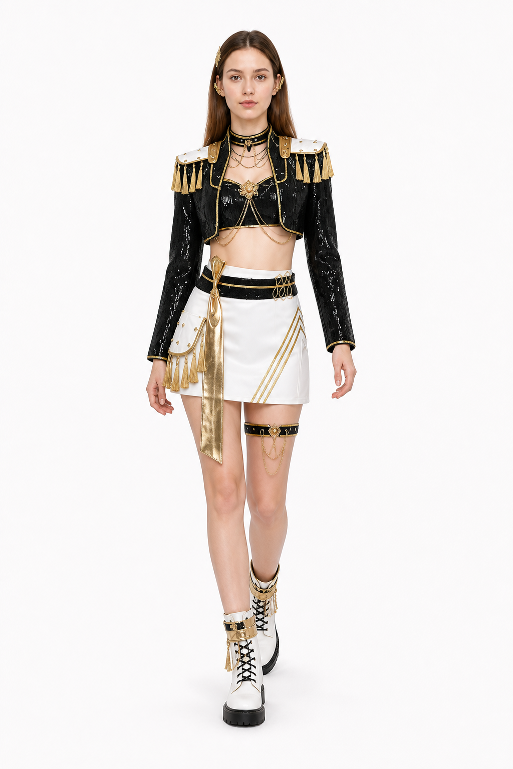 Mira Stage Costume, Black-and-Gold Set Costumes detail