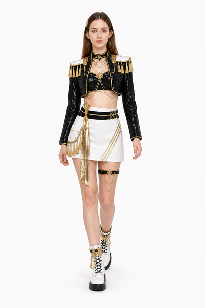Mira Stage Costume, Black-and-Gold Set Costumes detail