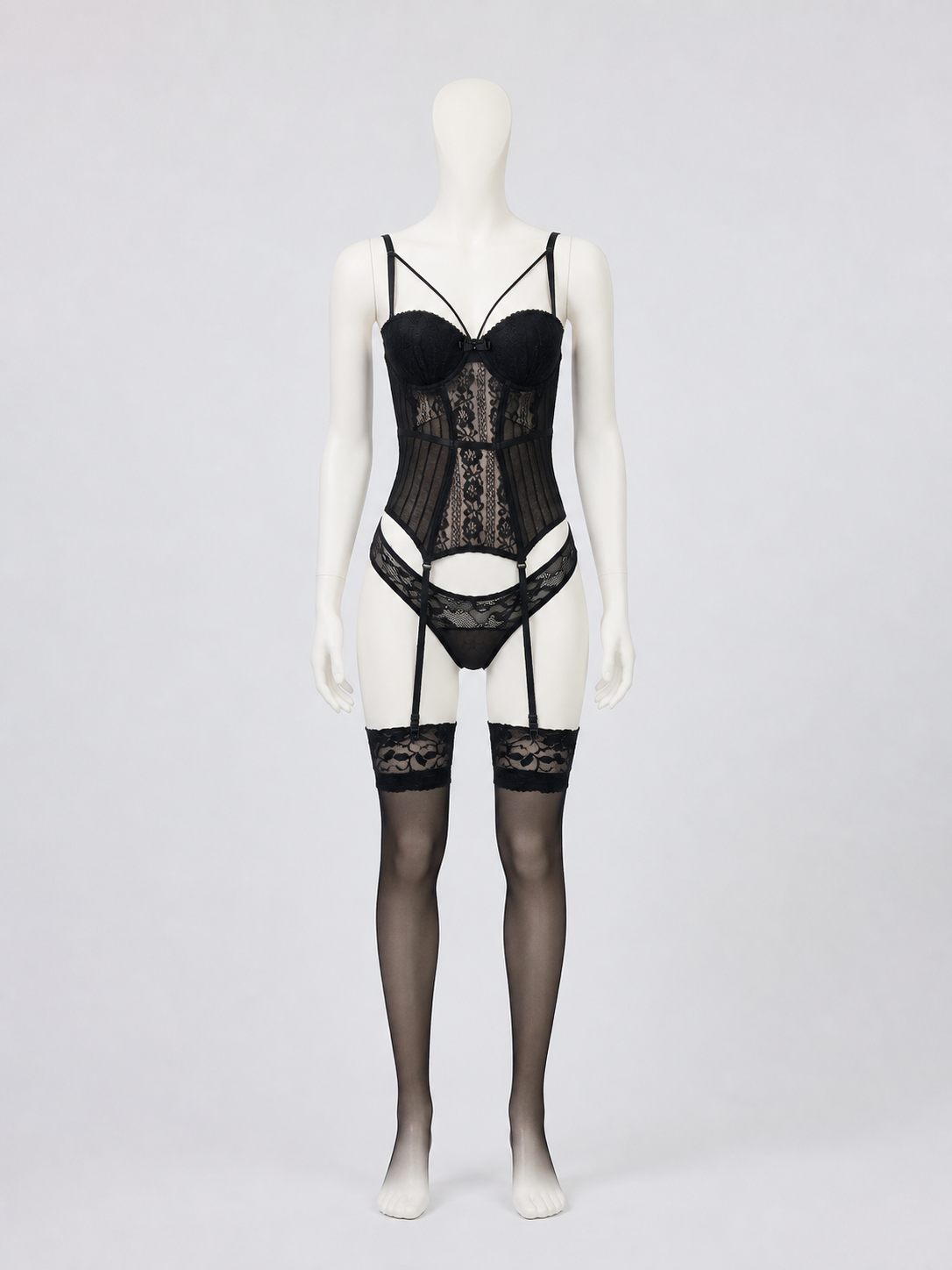 Erotic Set with Bodysuit, Garters, and Stockings product detail 2