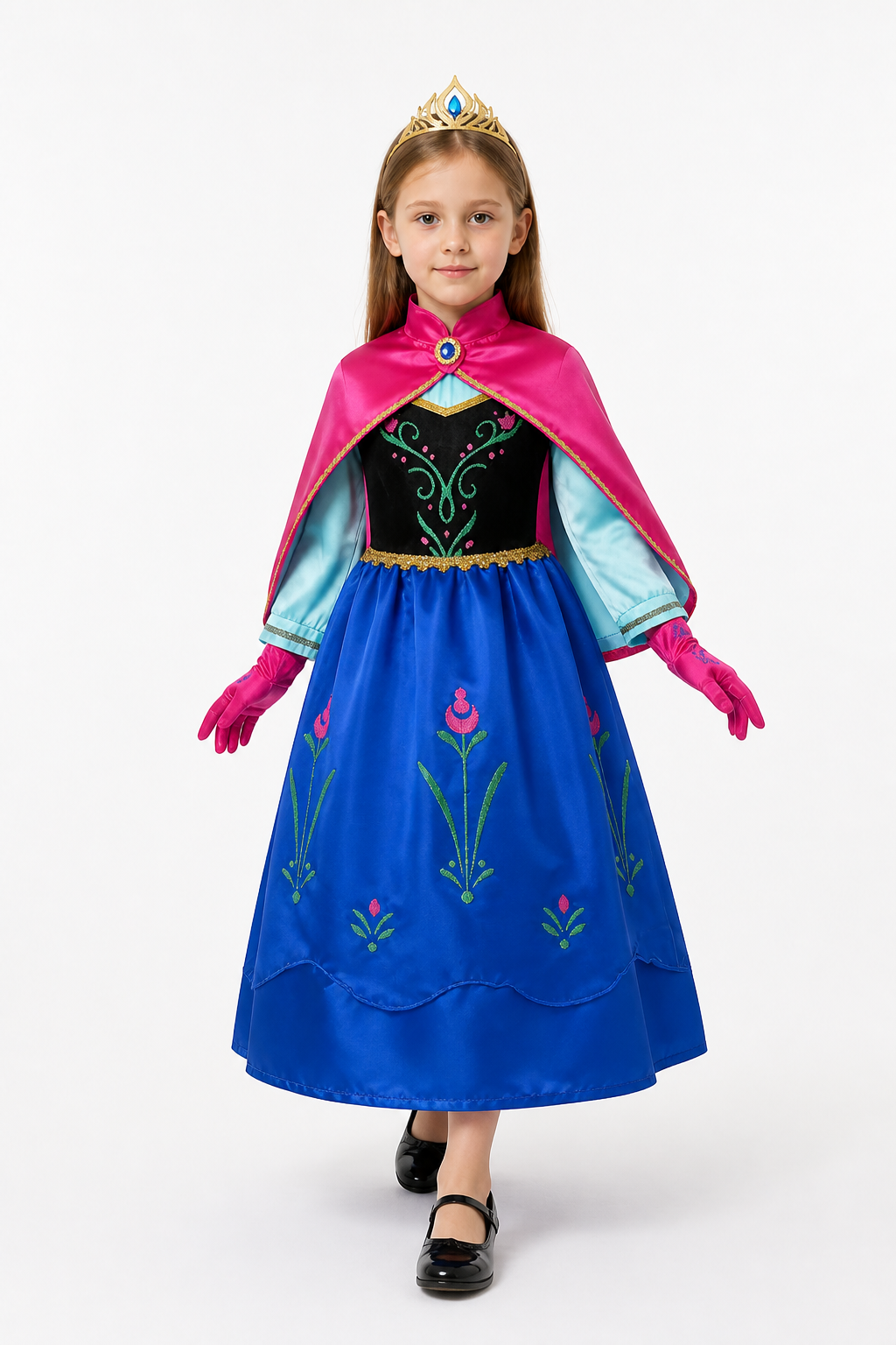 Princess Anna Costume with Cape and Crown Costume Capes detail 2