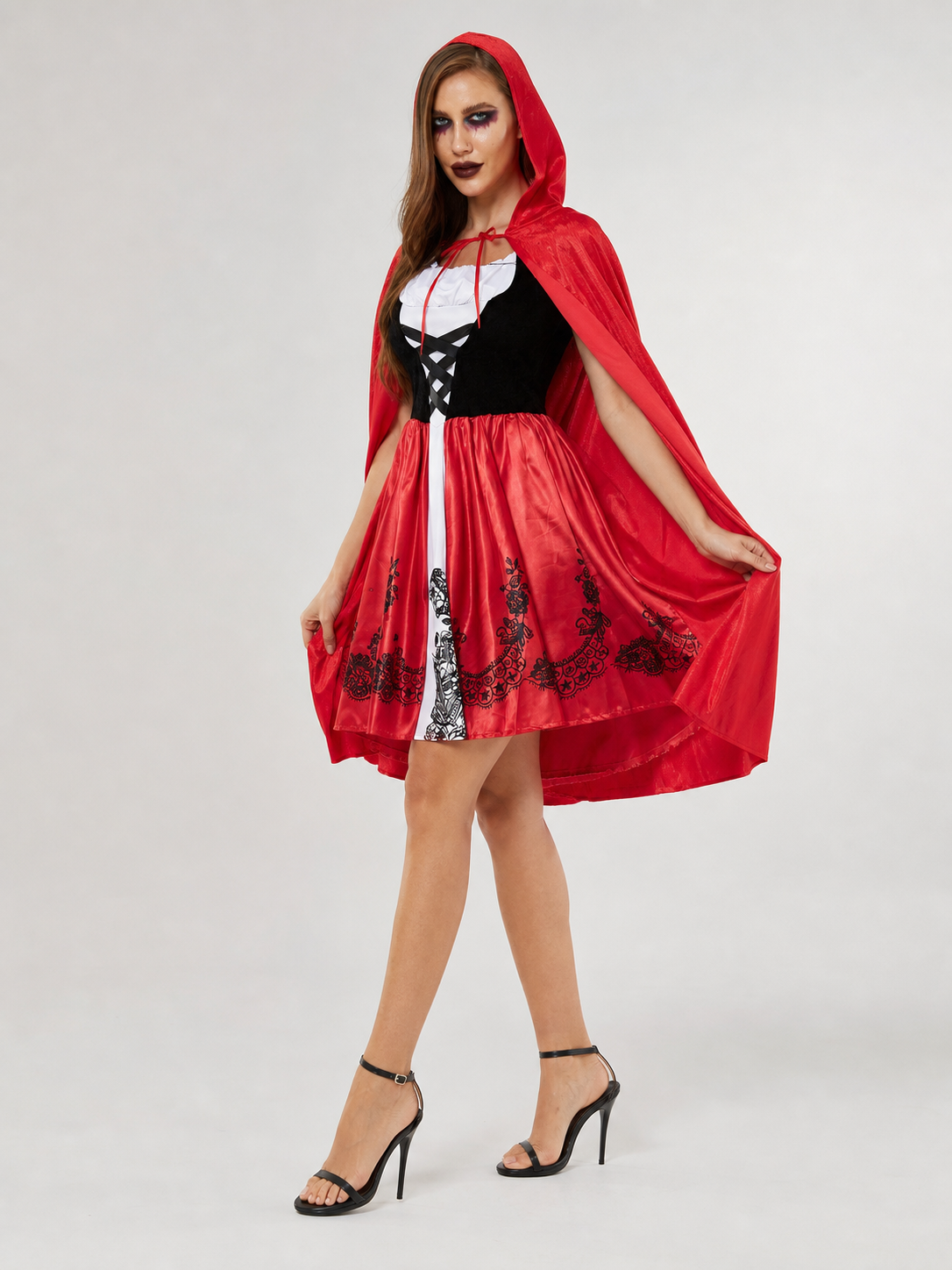 Cosplay Costume: Dress and Red Hooded Cape