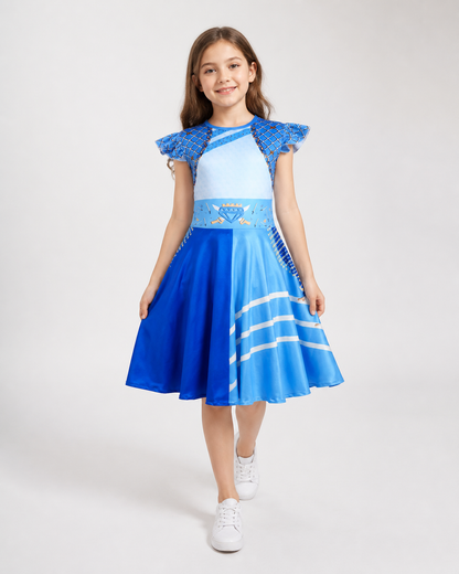 Halloween Princess Dress, Blue with Diamonds and Crown Costume Dresses detail 2
