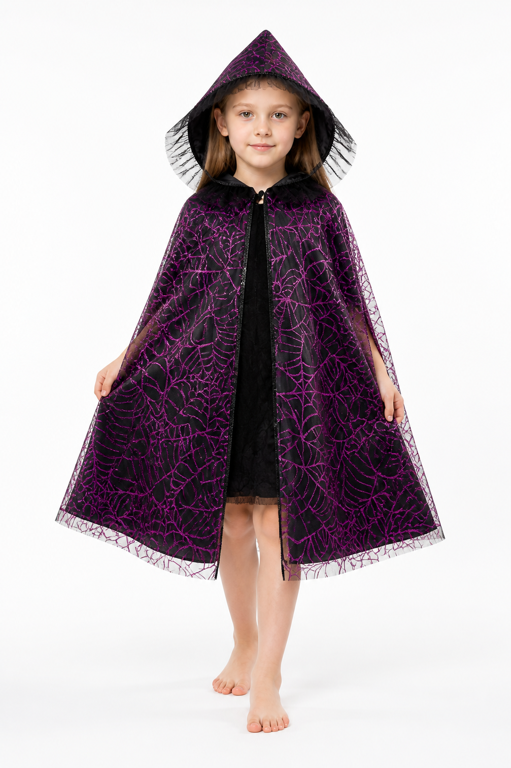 Halloween Hooded Spiderweb Cape Costume Capes detail 2