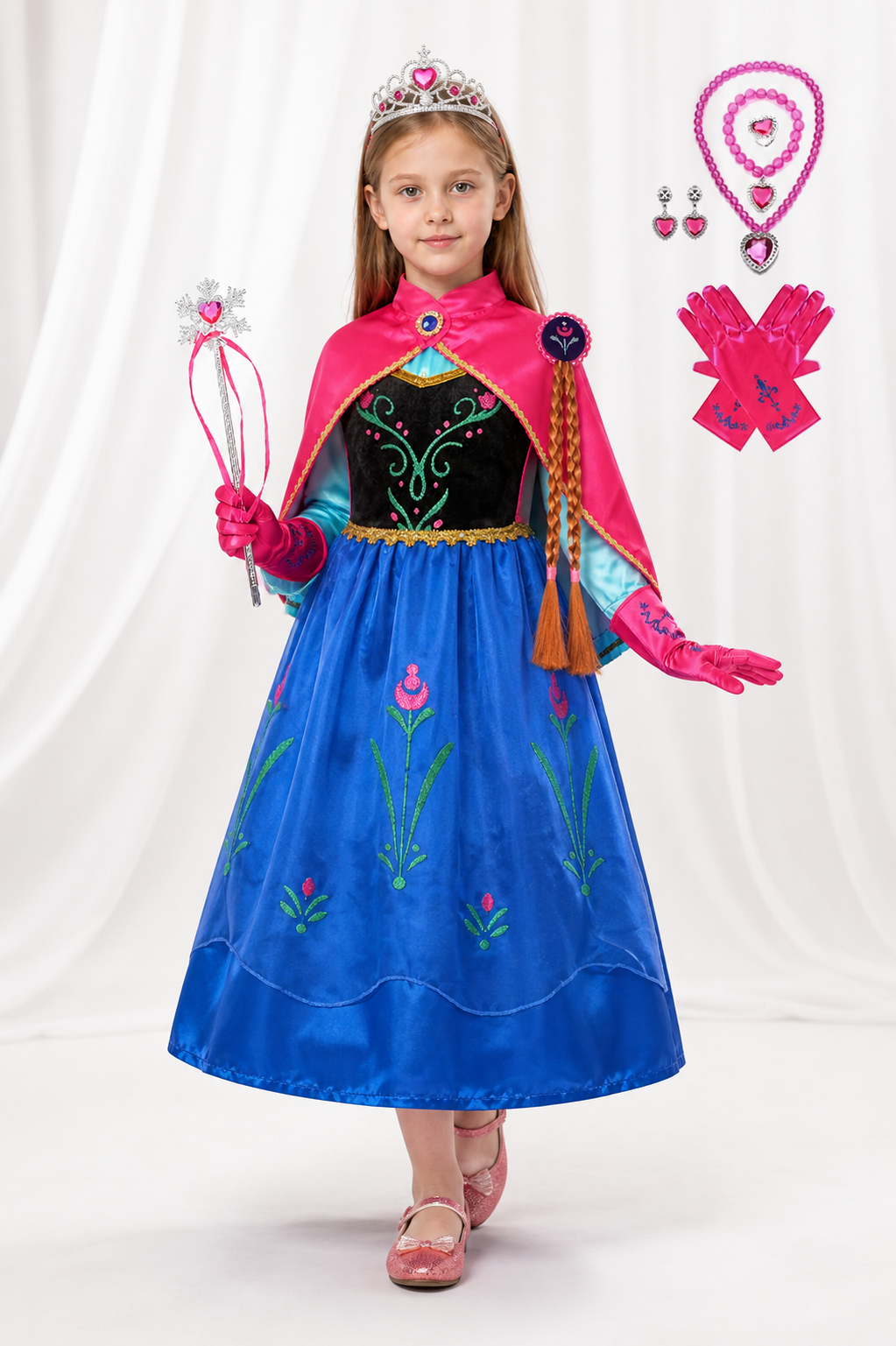 Children's Carnival Costume with Cape and Crown Costume Capes detail 2