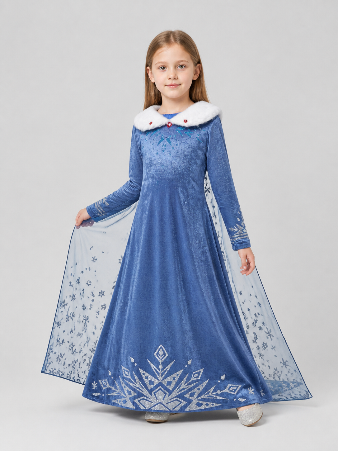 Ice Queen Costume with Cape Costume Capes detail 2