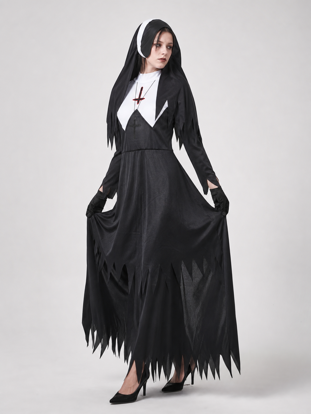 Zombie cosplay costume with a black cassock Costumes detail