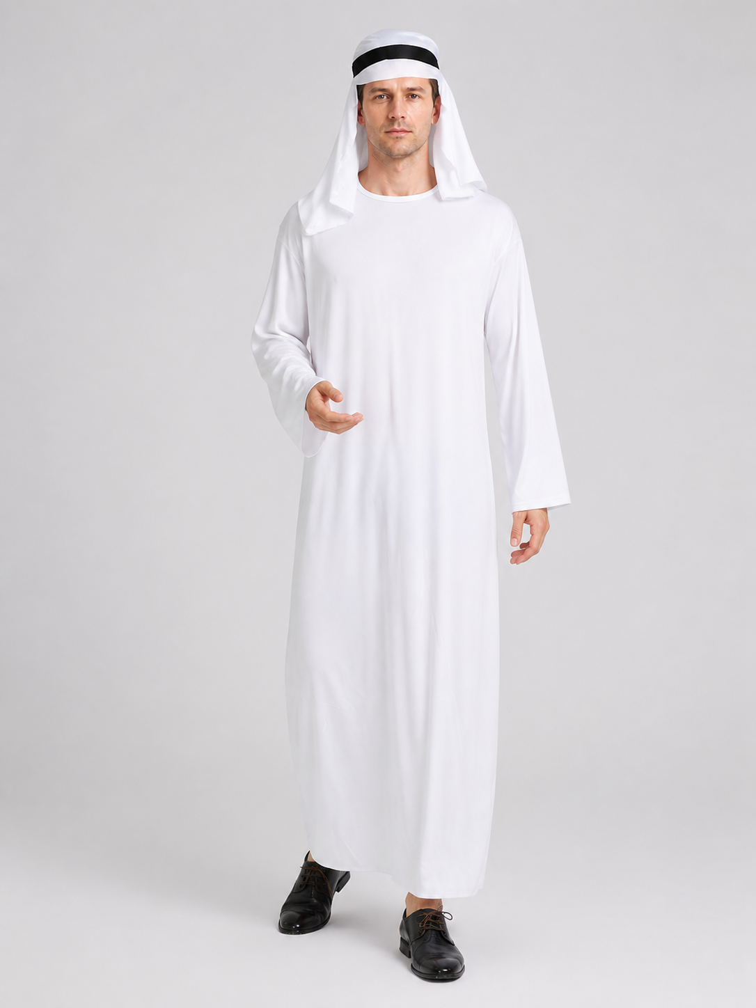 White Long Robe for Cosplay, Carnival, and Halloween Costumes detail 2